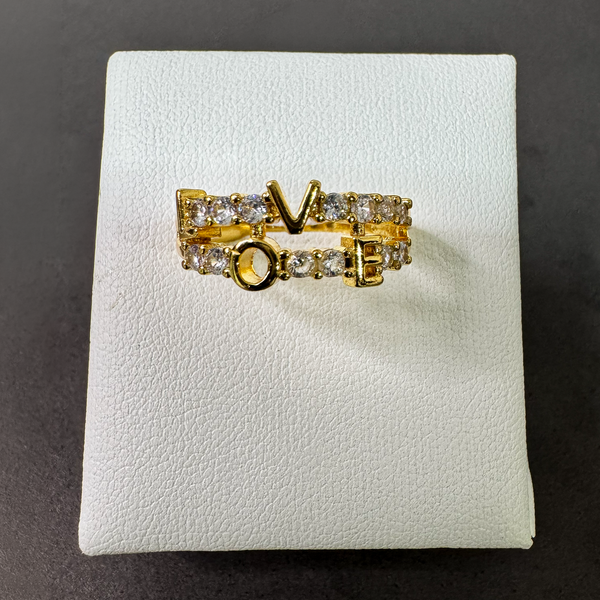 Anel Love Banhado a Ouro 18k