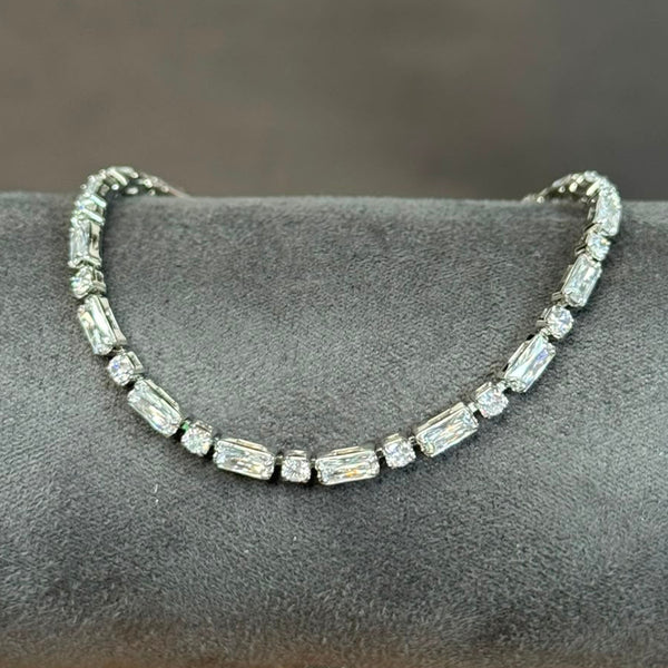 Pulseira Lisa – Folheada a Prata com Zircônias